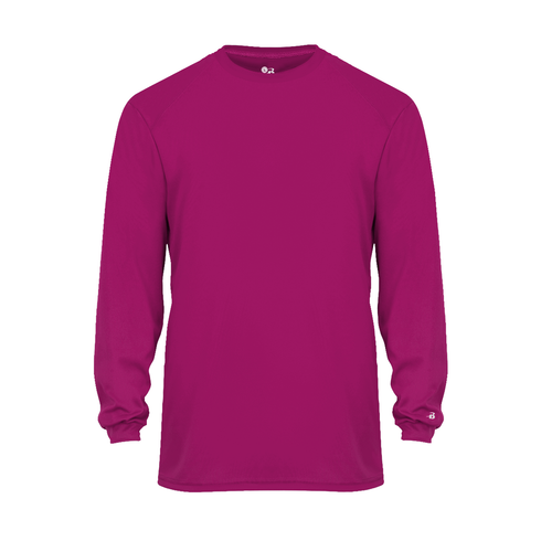 Badger Sport B-Core L/S Tee (410400-001104), Color 'Hot Pink'